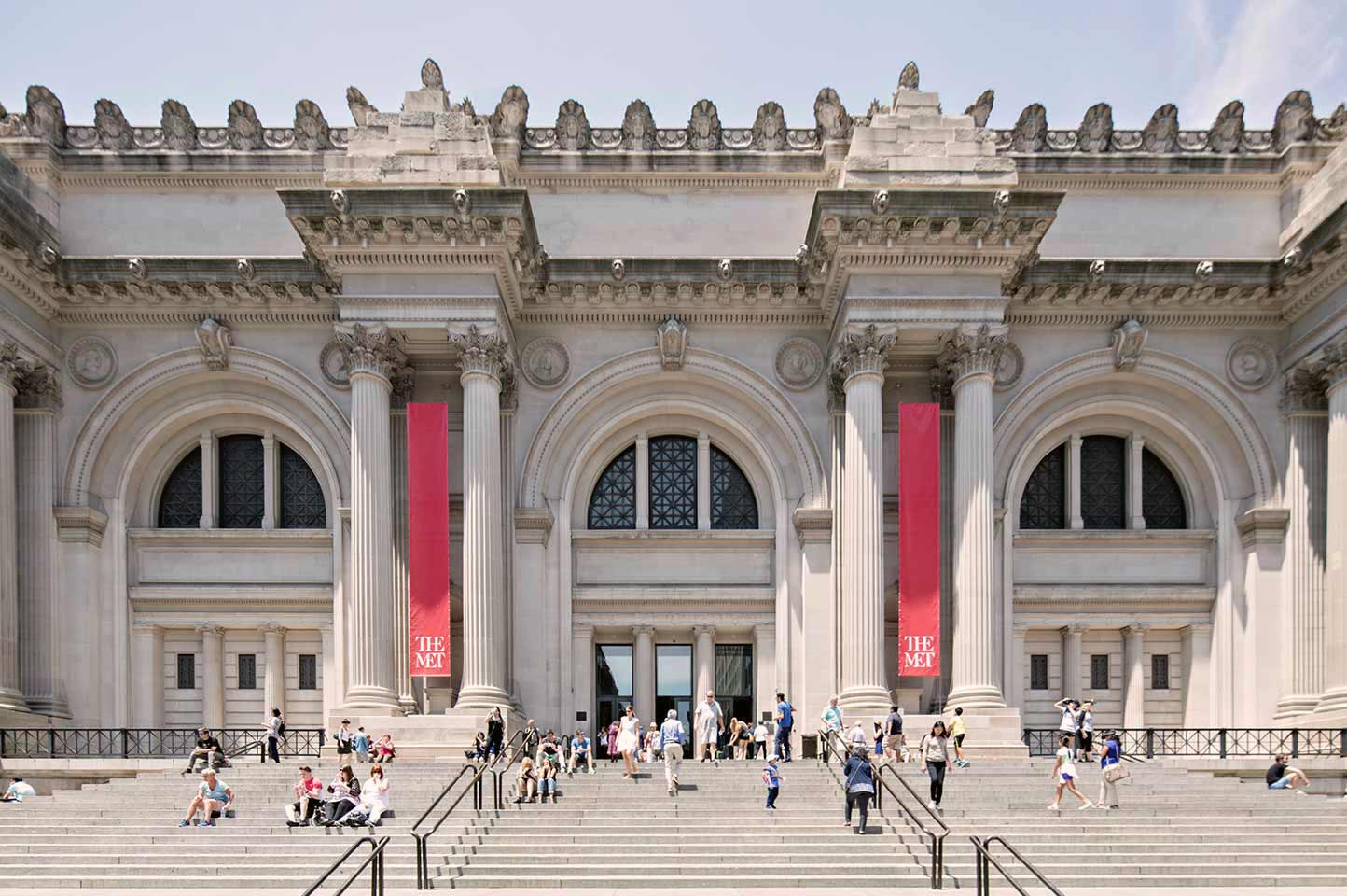 A view of the Neoclassical façade of The Met Fifth Avenue